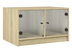 Mesa De Centro|vidaxl Mesa de centro c/ portas de vidro 68x50x42 cm carvalho sonoma Natural claro