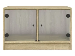 Mesa De Centro|vidaxl Mesa de centro c/ portas de vidro 68x50x42 cm carvalho sonoma Natural claro