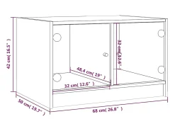 Mesa De Centro|vidaxl Mesa de centro c/ portas de vidro 68x50x42 cm carvalho sonoma Natural claro