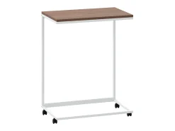 Outlet Mesa de centro c/ rodas 55x35x70 cm derivados de madeira branca PT326081 Branco