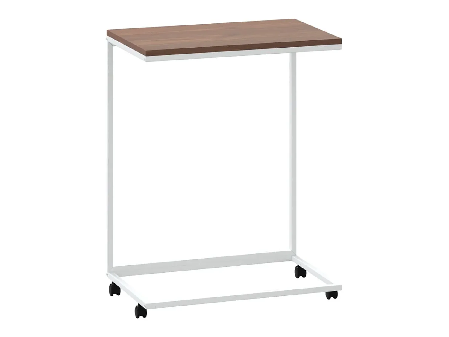 Outlet Mesa de centro c/ rodas 55x35x70 cm derivados de madeira branca PT326081 Branco