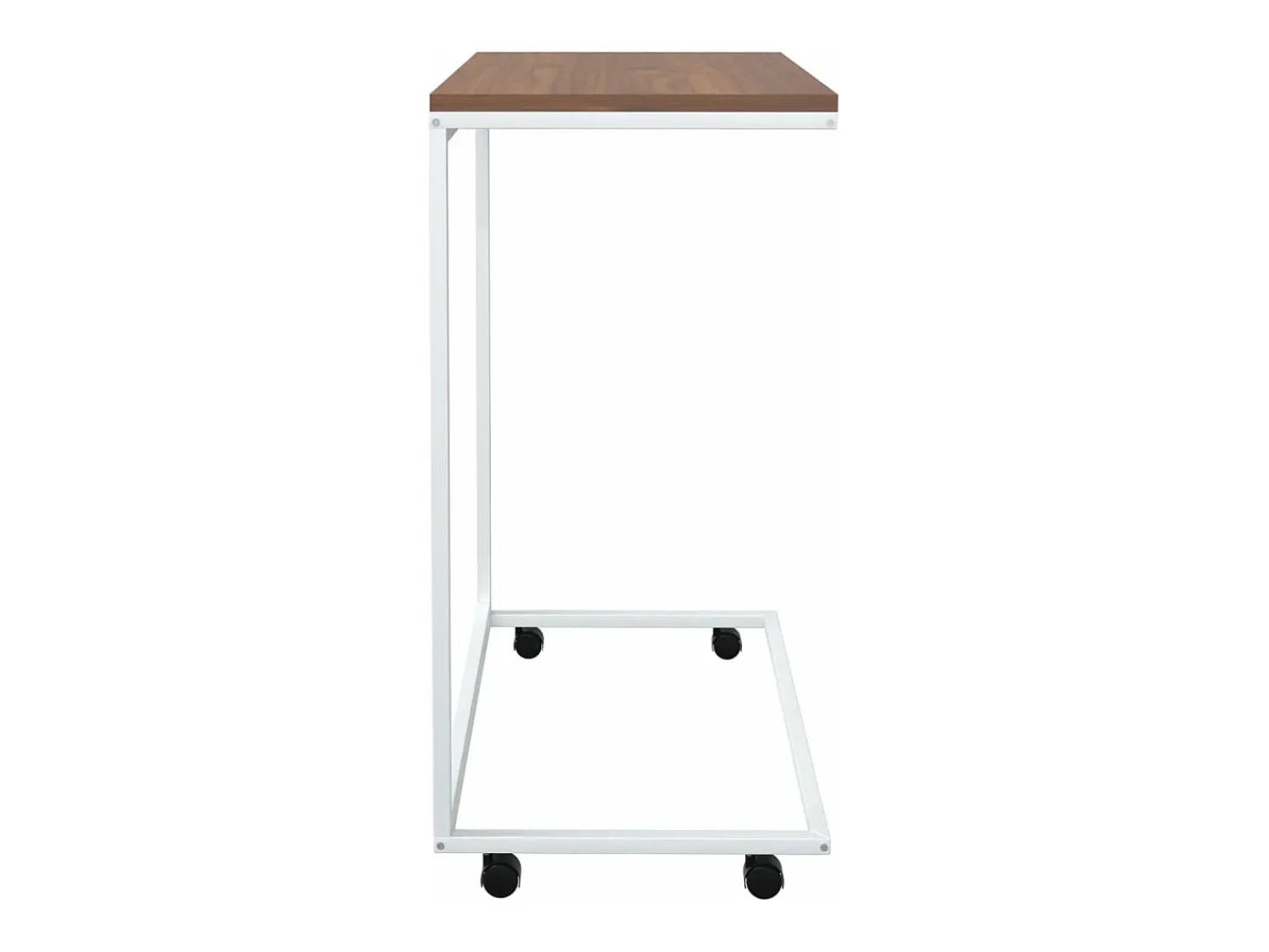 Outlet Mesa de centro c/ rodas 55x35x70 cm derivados de madeira branca PT326081 Branco
