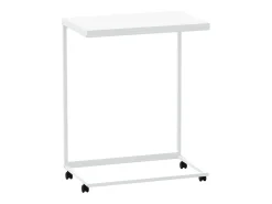 Mesa De Centro| Mesa de centro c/ rodas 55x35x70 cm derivados de madeira branca PT212335 Branco
