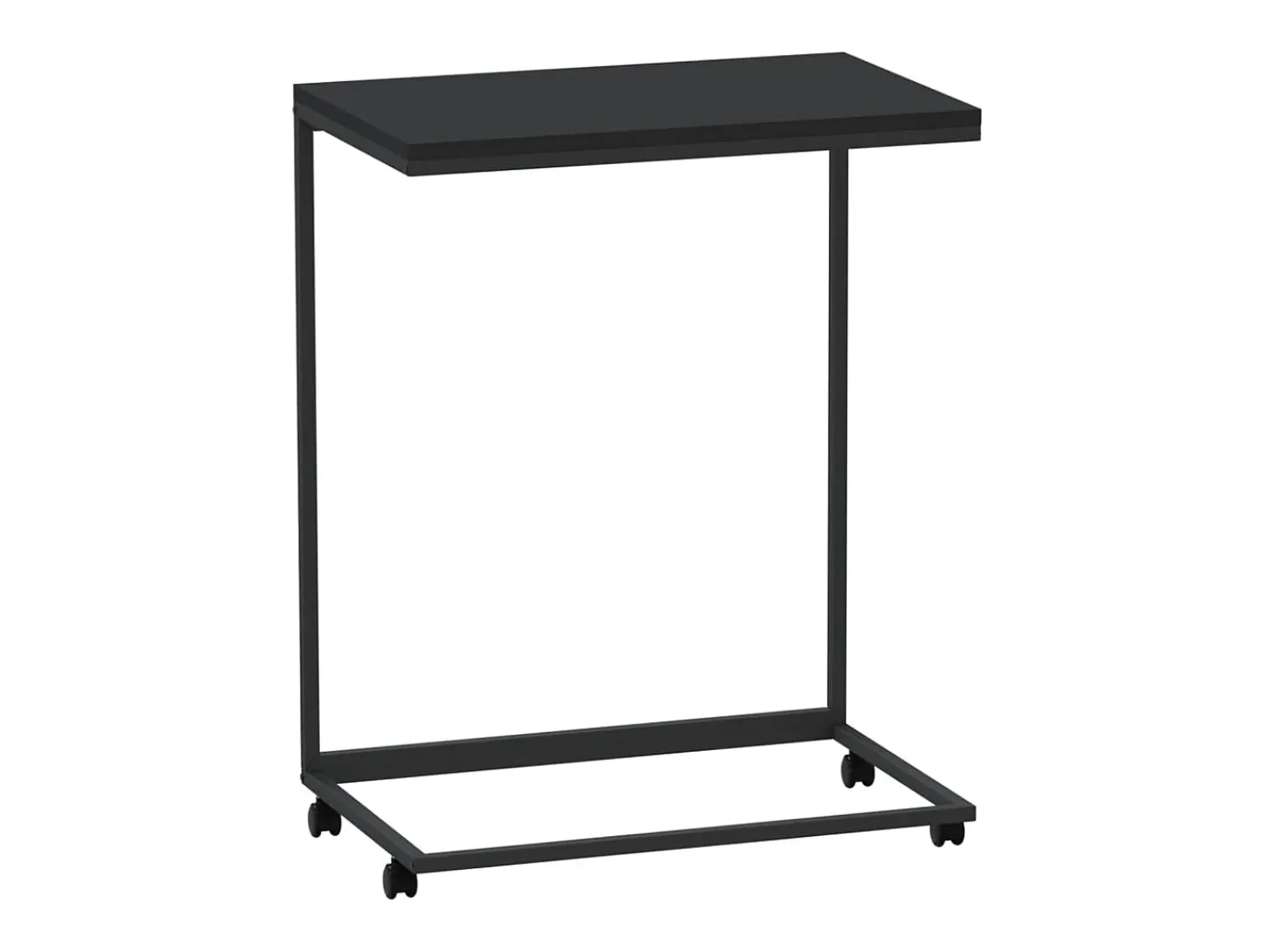 Mesa De Centro* Mesa de centro c/ rodas 55x35x70 cm derivados de madeira preta PT578036 Preto
