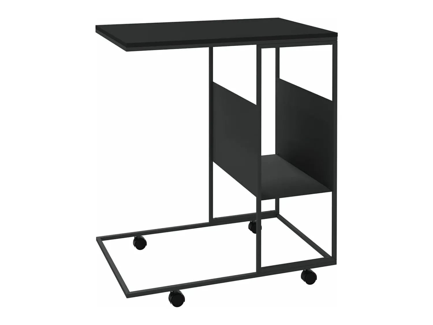 Mesa De Centro* Mesa de centro c/ rodas 55x36x63,5 cm derivados de madeira PT653537 Preto