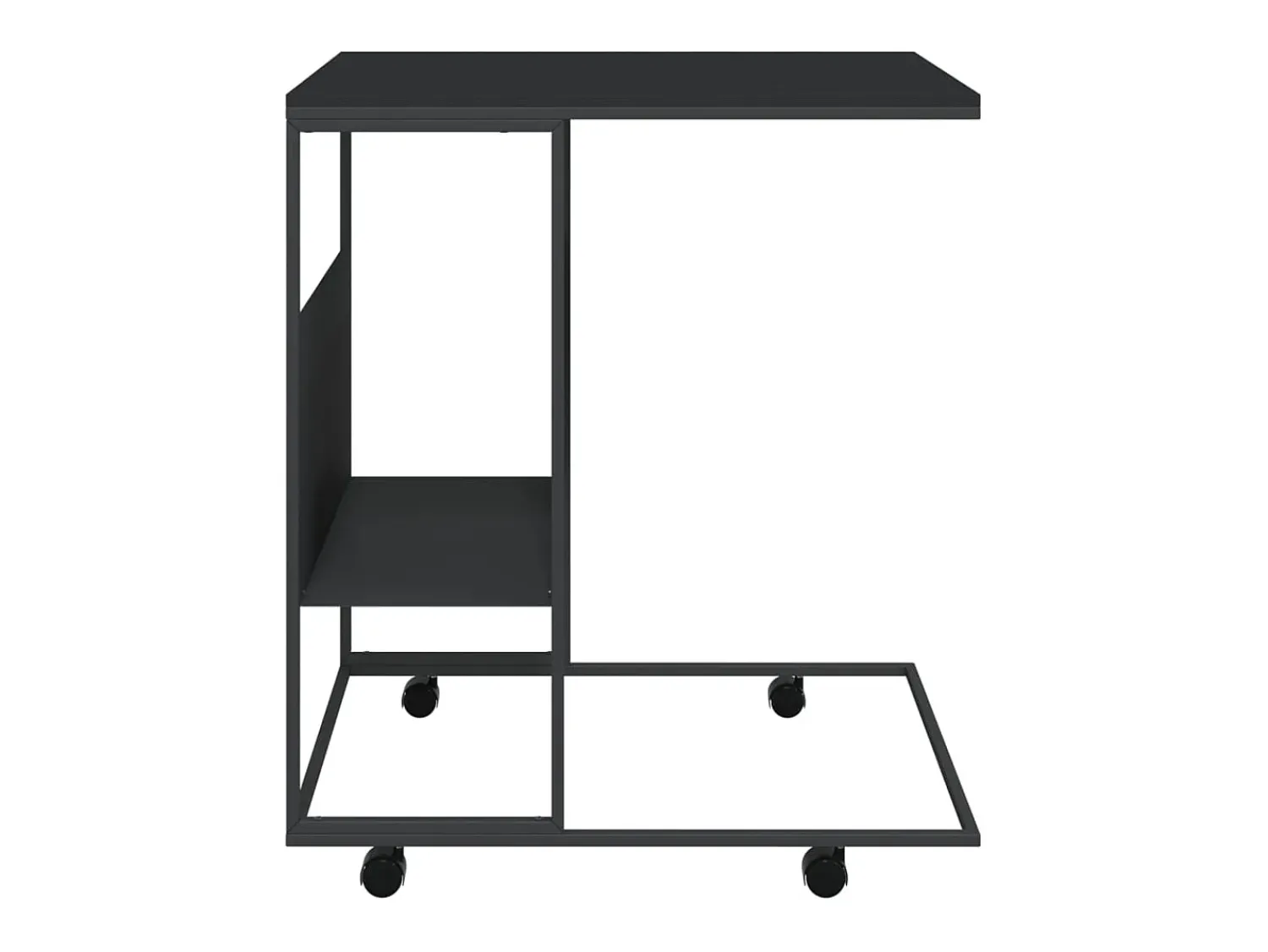Mesa De Centro* Mesa de centro c/ rodas 55x36x63,5 cm derivados de madeira PT653537 Preto