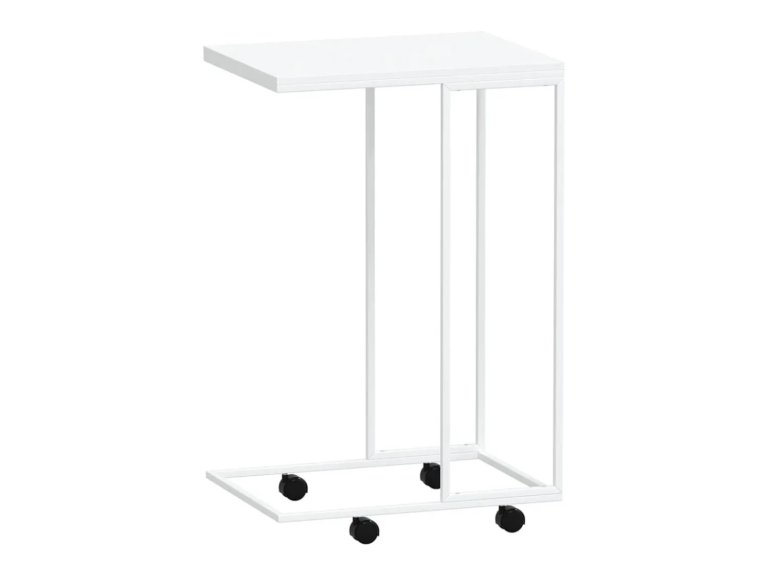 Mesa De Centro* Mesa de centro c/ rodas 40x30x63,5cm derivados de madeira branca PT566106 Branco