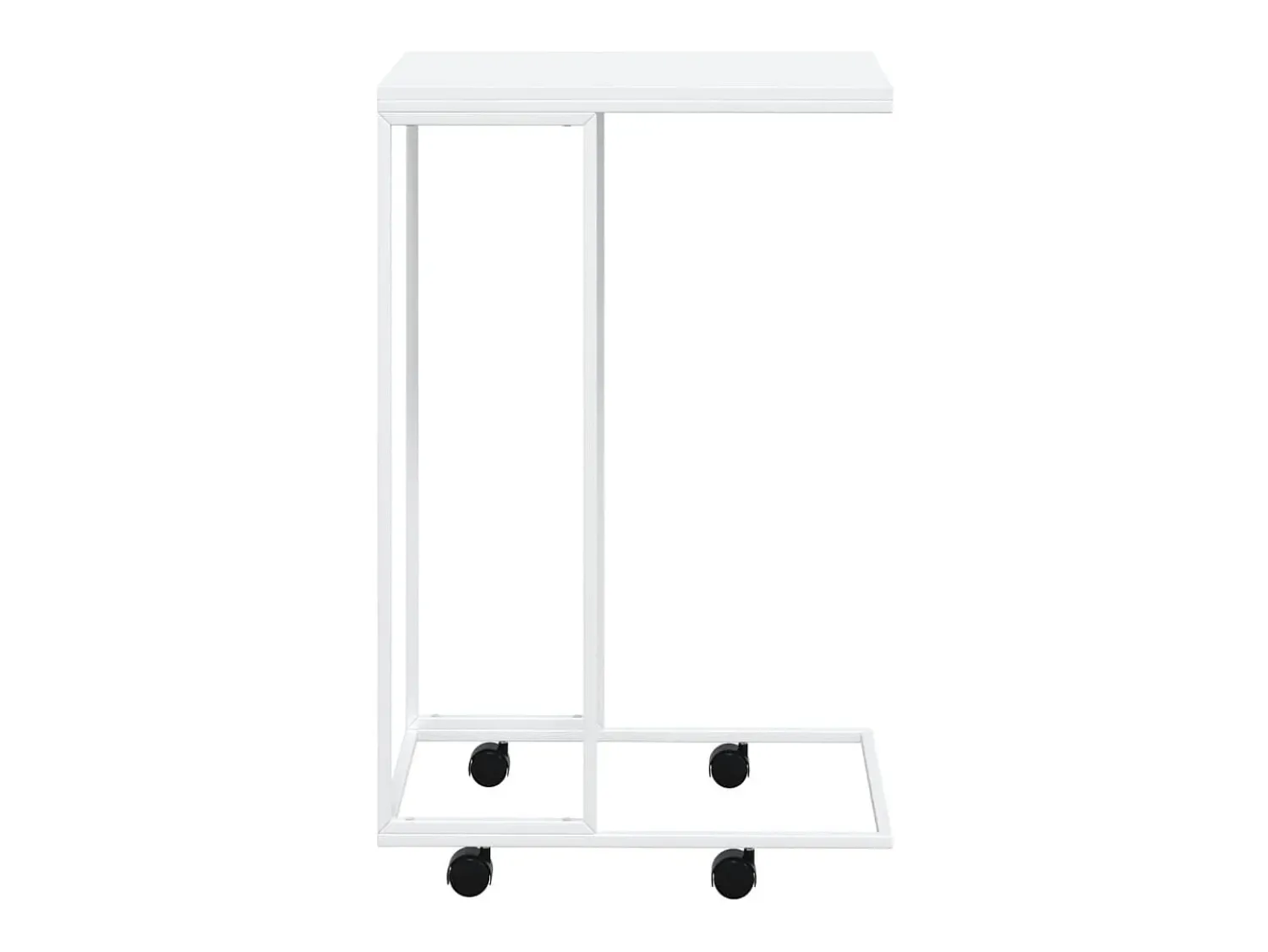 Mesa De Centro* Mesa de centro c/ rodas 40x30x63,5cm derivados de madeira branca PT566106 Branco