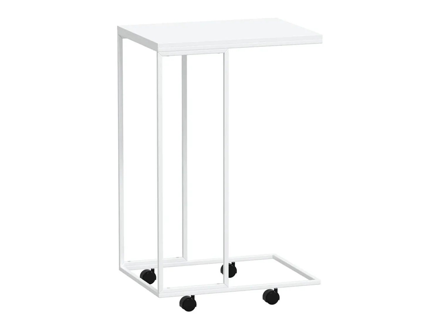 Mesa De Centro* Mesa de centro c/ rodas 40x30x63,5cm derivados de madeira branca PT566106 Branco