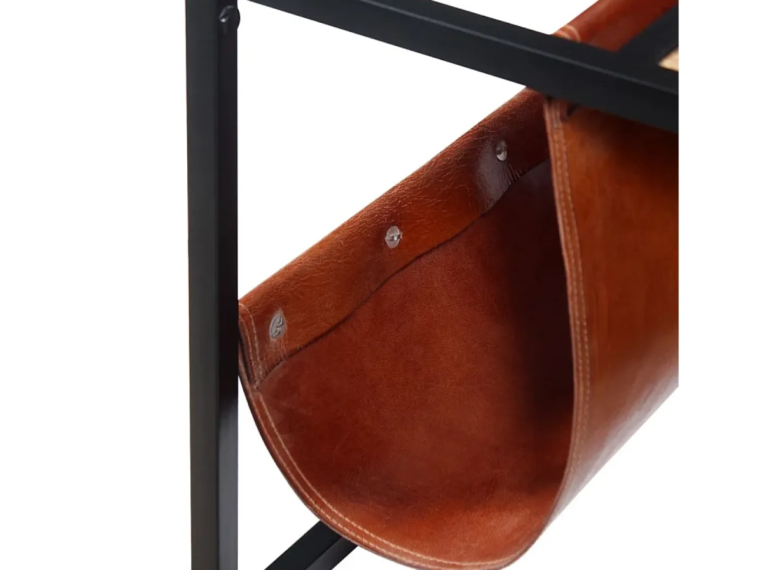 Mesa De Centro|vidaxl Mesa de centro c/ suporte de revistas pele genuína 110x50x45 cm Multicor