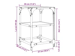 vidaxl Mesa de centro c/ tampo em vidro 30x30x45 cm aço^ Mesa De Centro