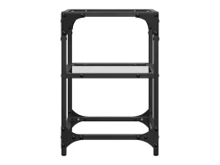 vidaxl Mesa de centro c/ tampo em vidro 30x30x45 cm aço^ Mesa De Centro
