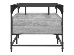 Sale Mesa de centro c/ topo de vidro 98,5x50x45 cm cinza sonoma aço PT471761 Cinzento