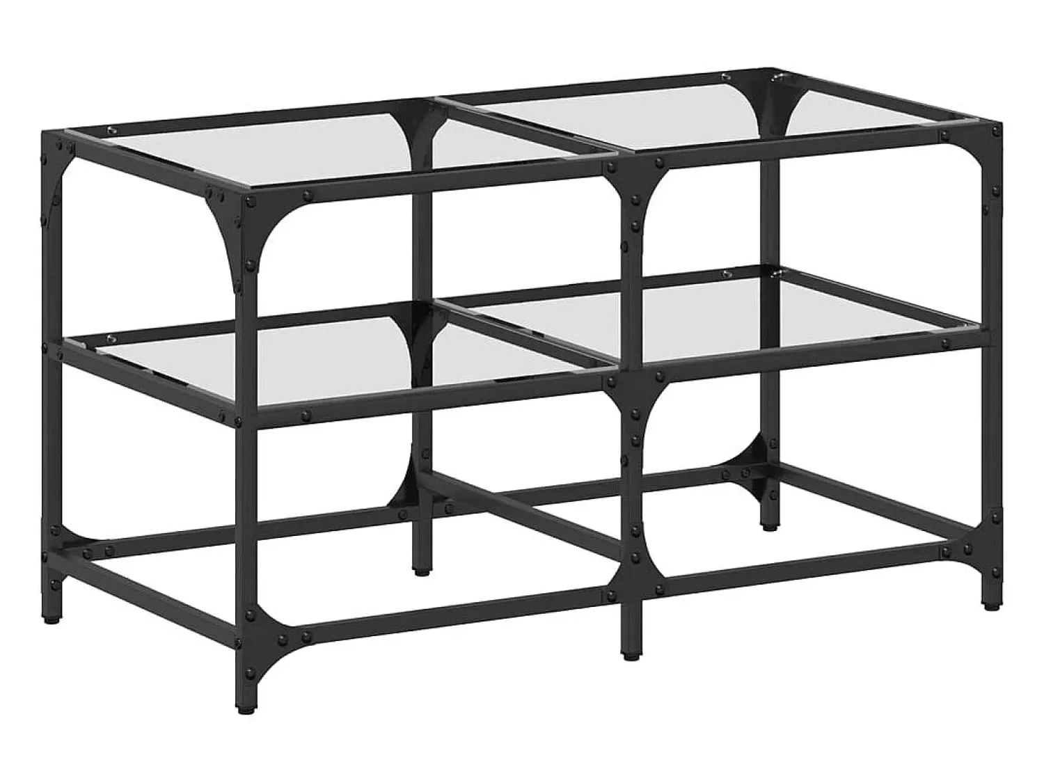 Mesa De Centro* Mesa de centro c/ topo em vidro 78,5x40x45 cm aço PT256560 Transparente
