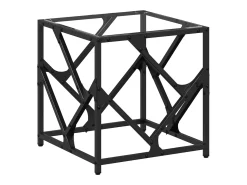 Mesa de centro c/ topo em vidro 40x40x41 cm aço PT667238^ Mesa De Centro
