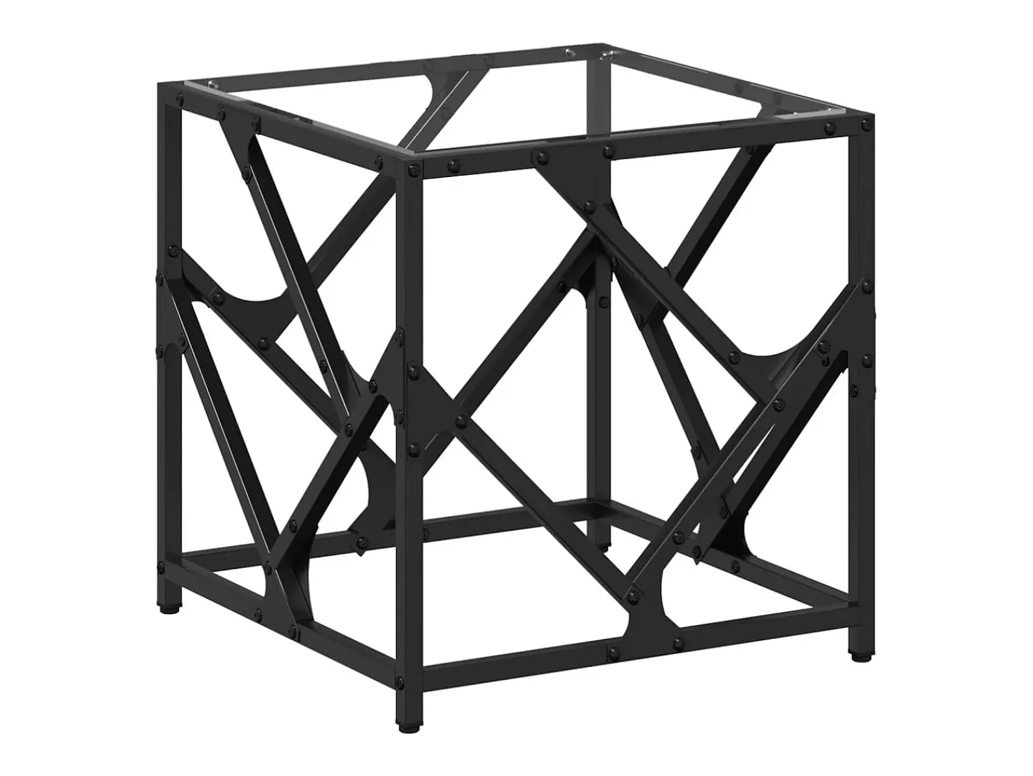 Mesa de centro c/ topo em vidro 40x40x41 cm aço PT667238^ Mesa De Centro