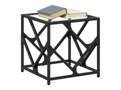 Mesa de centro c/ topo em vidro 40x40x41 cm aço PT667238^ Mesa De Centro