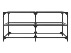 Mesa De Centro*vidaxl Mesa de centro c/ topo em vidro 98,5x50x45 cm aço Transparente