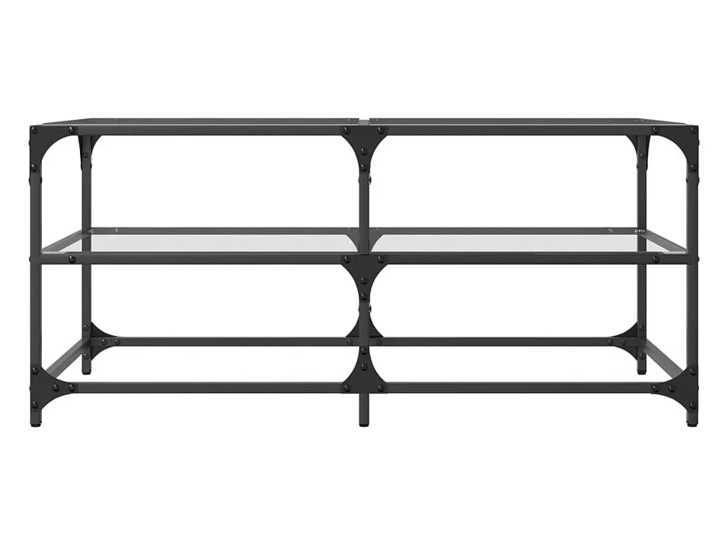 Mesa De Centro*vidaxl Mesa de centro c/ topo em vidro 98,5x50x45 cm aço Transparente
