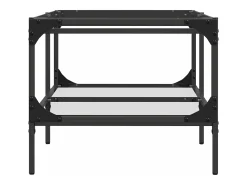 vidaxl Mesa de centro c/ topo em vidro 98,5x50x45 cm aço^ Mesa De Centro
