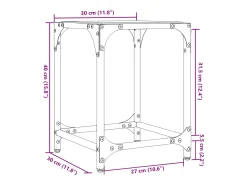 vidaxl Mesa de centro c/ topo em vidro 30x30x40 cm aço^ Mesa De Centro