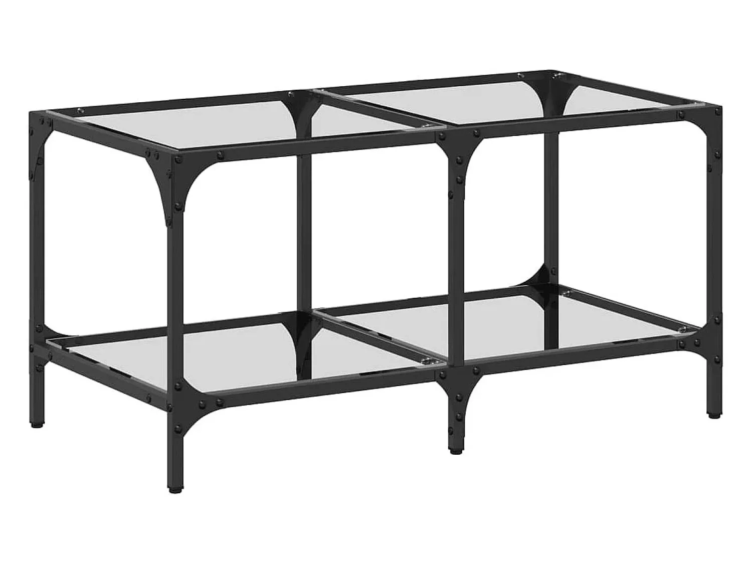 Mesa De Centro* Mesa de centro c/ topo em vidro 78,5x40x40 cm aço PT650574 Transparente
