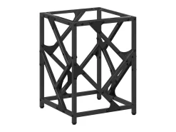 Mesa de centro c/ topo em vidro 30x30x41 cm aço PT450243^ Mesa De Centro