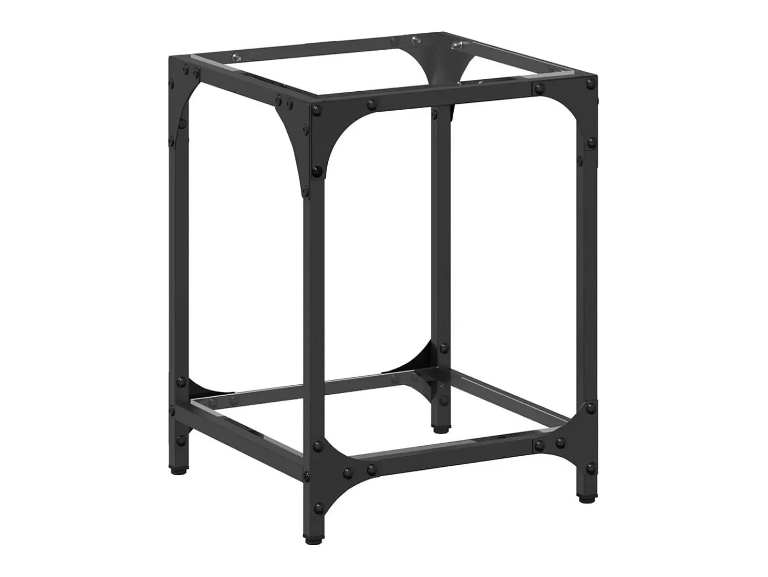 Mesa de centro c/ topo em vidro 30x30x40 cm aço PT779353^ Mesa De Centro