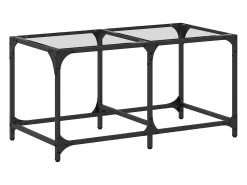 Mesa De Centro| Mesa de centro c/ topo em vidro 78,5x40x40 cm aço PT922321 Transparente