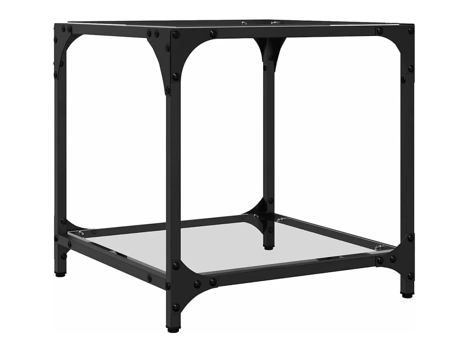 Mesa De Centro|vidaxl Mesa de centro c/ topo em vidro 40x40x40 cm aço Transparente