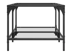 Mesa De Centro|vidaxl Mesa de centro c/ topo em vidro 98,5x50x40 cm aço Transparente