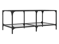 Mesa De Centro|vidaxl Mesa de centro c/ topo em vidro 98,5x50x40 cm aço Transparente
