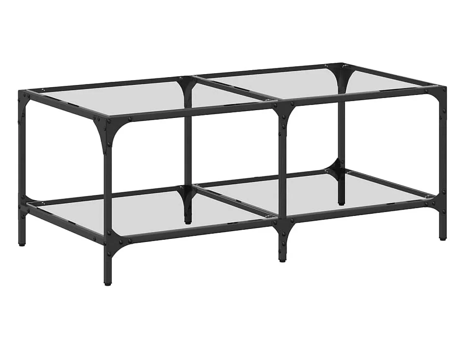Mesa De Centro|vidaxl Mesa de centro c/ topo em vidro 98,5x50x40 cm aço Transparente
