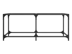 New Mesa de centro c/ topo em vidro 98,5x50x40 cm aço PT385220 Transparente