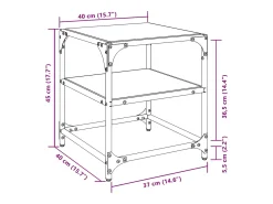 Hot vidaxl Mesa de centro c/ topo em vidro 40x40x45 cm aço Transparente