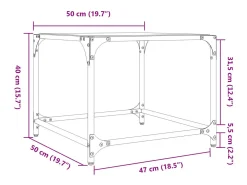 Mesa De Centro*vidaxl Mesa de centro c/ topo em vidro 50x50x40 cm aço Transparente