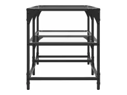Mesa De Centro|vidaxl Mesa de centro c/ topo em vidro 78,5x40x45 cm aço Transparente