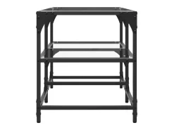Mesa De Centro|vidaxl Mesa de centro c/ topo em vidro 78,5x40x45 cm aço Transparente