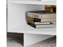 Outlet Mesa de Centro Cappuccino Branca 60x32x60cm Sala de Jantar Branco