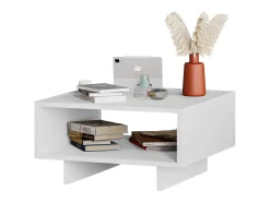 Outlet Mesa de Centro Cappuccino Branca 60x32x60cm Sala de Jantar Branco