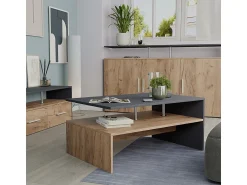 Mesa De Centro|Vicco Mesa de centro carvalho antracite/goldkraft 90x52.6x42.2 amato Cinza antracite