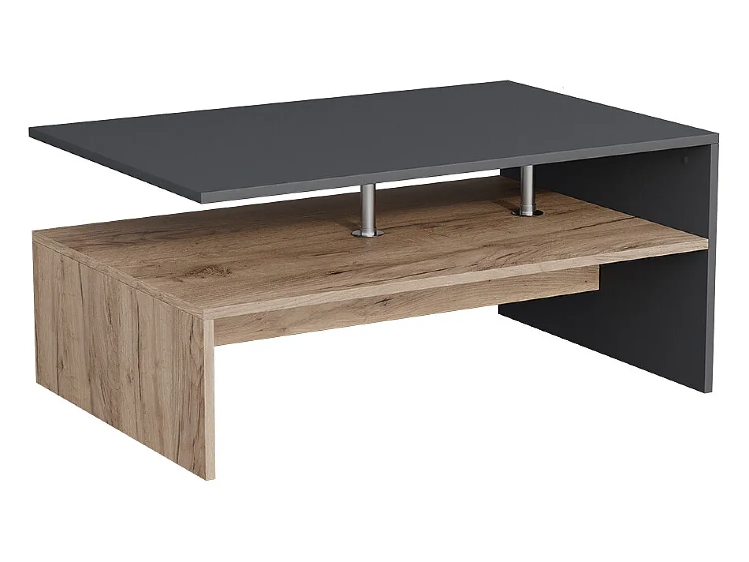 Mesa De Centro|Vicco Mesa de centro carvalho antracite/goldkraft 90x52.6x42.2 amato Cinza antracite