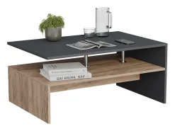 Mesa De Centro|Vicco Mesa de centro carvalho antracite/goldkraft 90x52.6x42.2 amato Cinza antracite