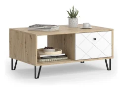 Outlet Vicco Mesa de centro carvalho artesanal 90.2x59.4x42.4 nizza Natural claro