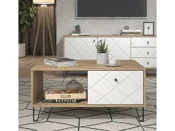 Outlet Vicco Mesa de centro carvalho artesanal 90.2x59.4x42.4 nizza Natural claro