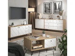 Outlet Vicco Mesa de centro carvalho artesanal 90.2x59.4x42.4 nizza Natural claro