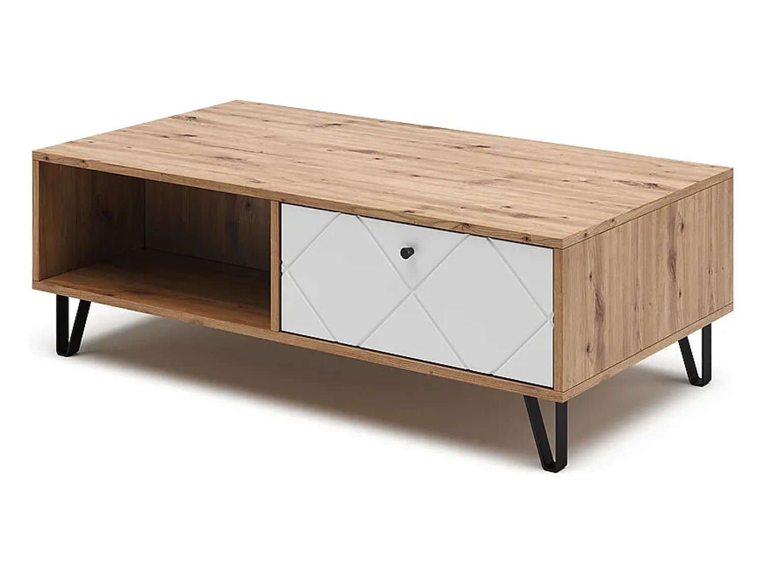 Vicco Mesa de centro carvalho artesanal 110x60x37 nizza^ Mesa De Centro