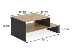 Mesa De Centro*Vicco Mesa de centro carvalho goldkraft/antracite 90x55x40 amely Natural escuro