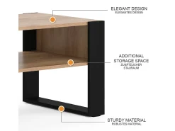 Mesa De Centro*Vicco Mesa de centro carvalho goldkraft 92x52.4x45.6 olli Natural escuro