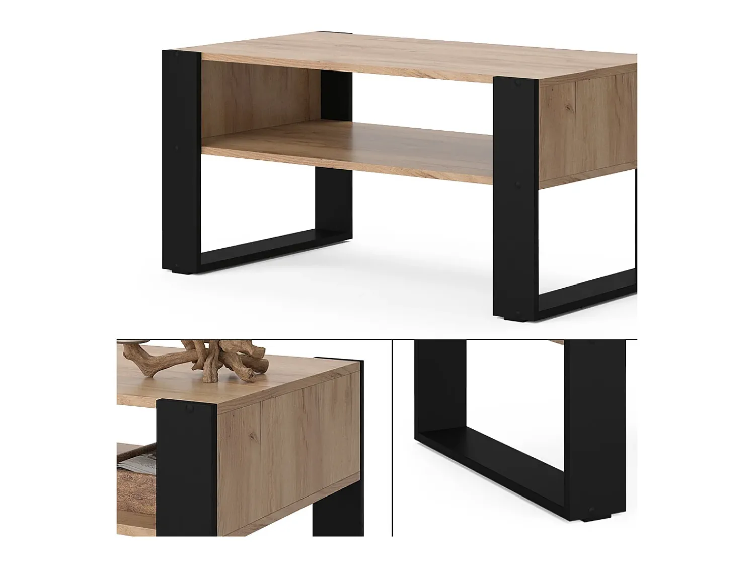 Mesa De Centro*Vicco Mesa de centro carvalho goldkraft 92x52.4x45.6 olli Natural escuro
